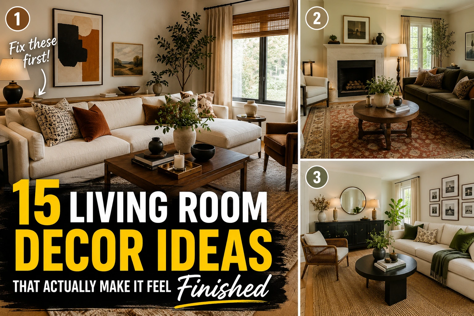 Floor to ceiling custom-length linen curtains hung high and wide to amplify window proportions