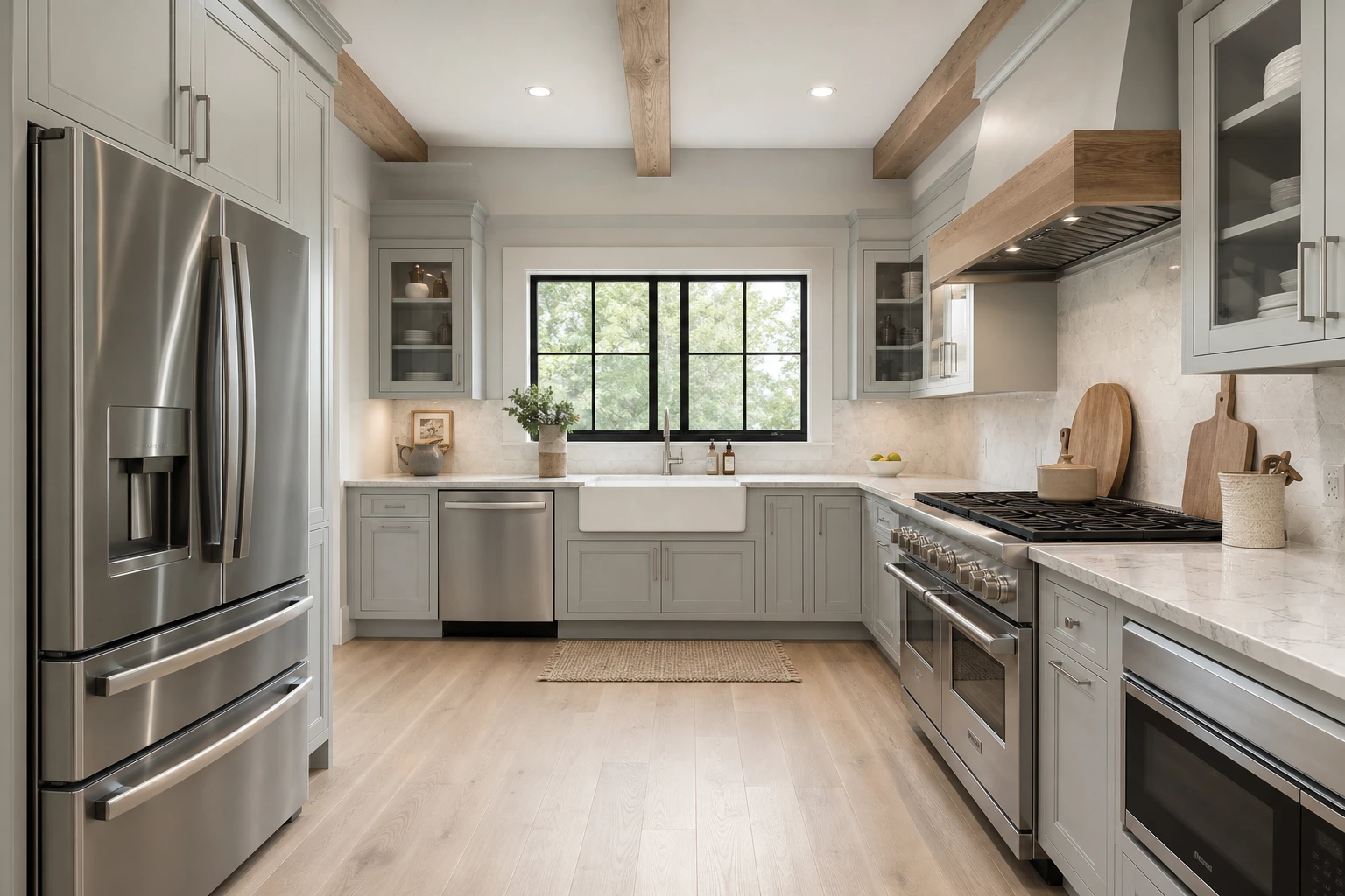 U-shaped kitchen layout showing work triangle